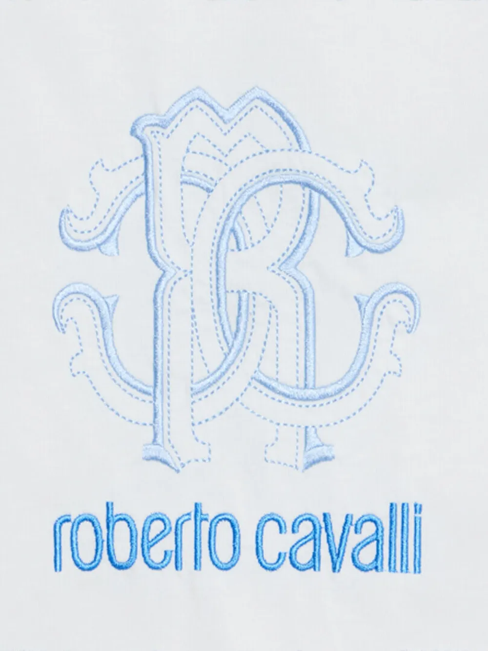 Roberto Cavalli Deken met geborduurd logo en monogram Wit