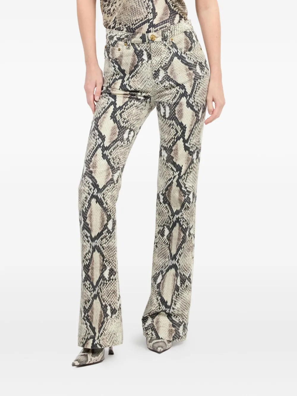 Roberto Cavalli Python-print Trousers In Animal Print