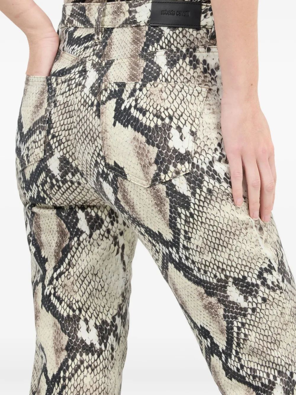 Roberto Cavalli Python-print Trousers In Animal Print