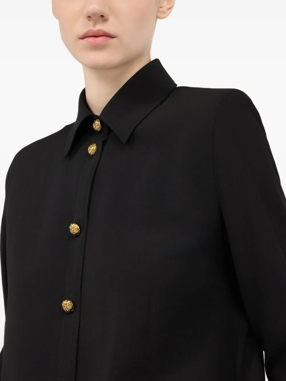 Roberto Cavalli Blousejurk met gouden knoop Zwart