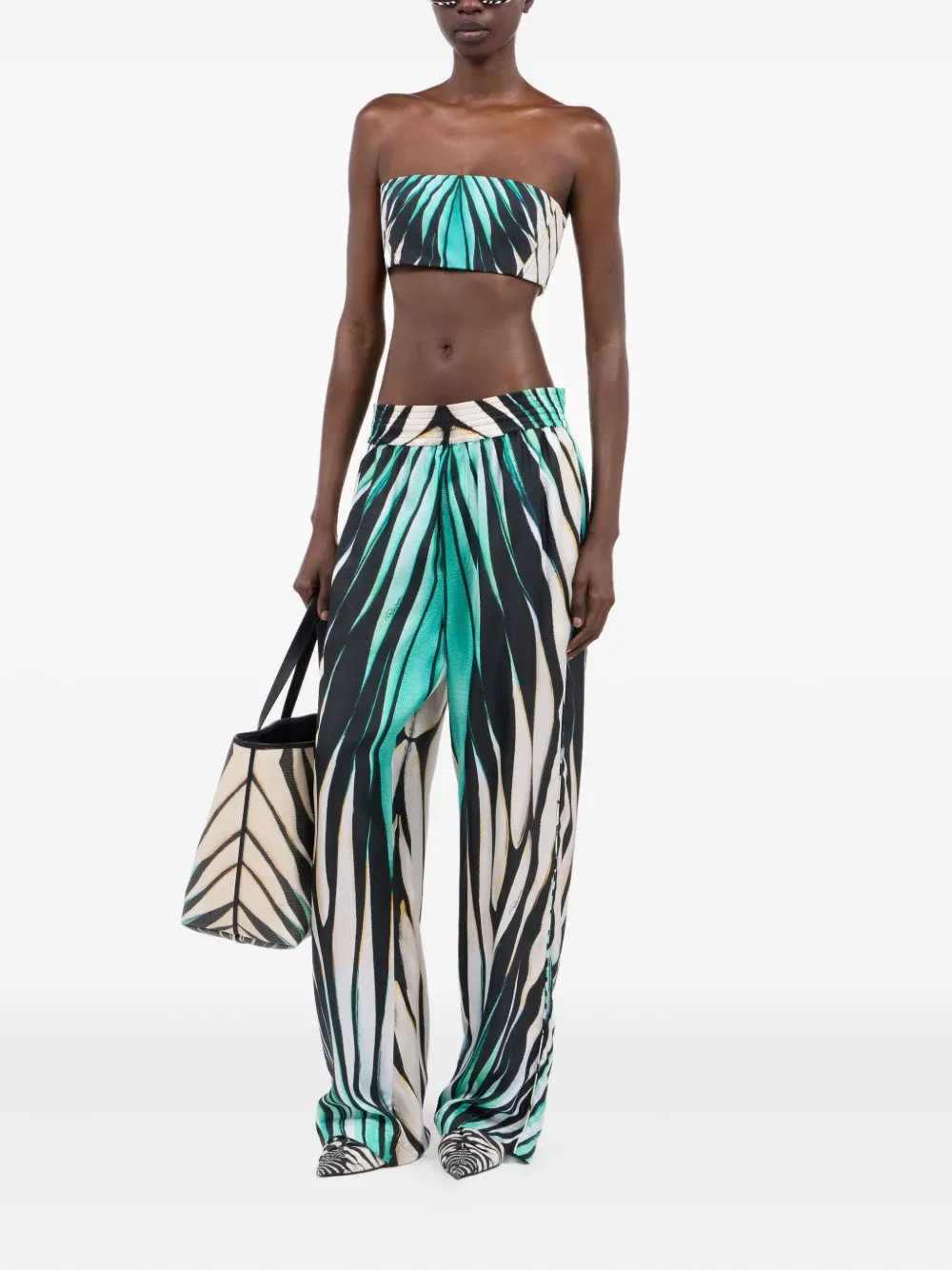Roberto Cavalli Broek met dierenprint - Wit