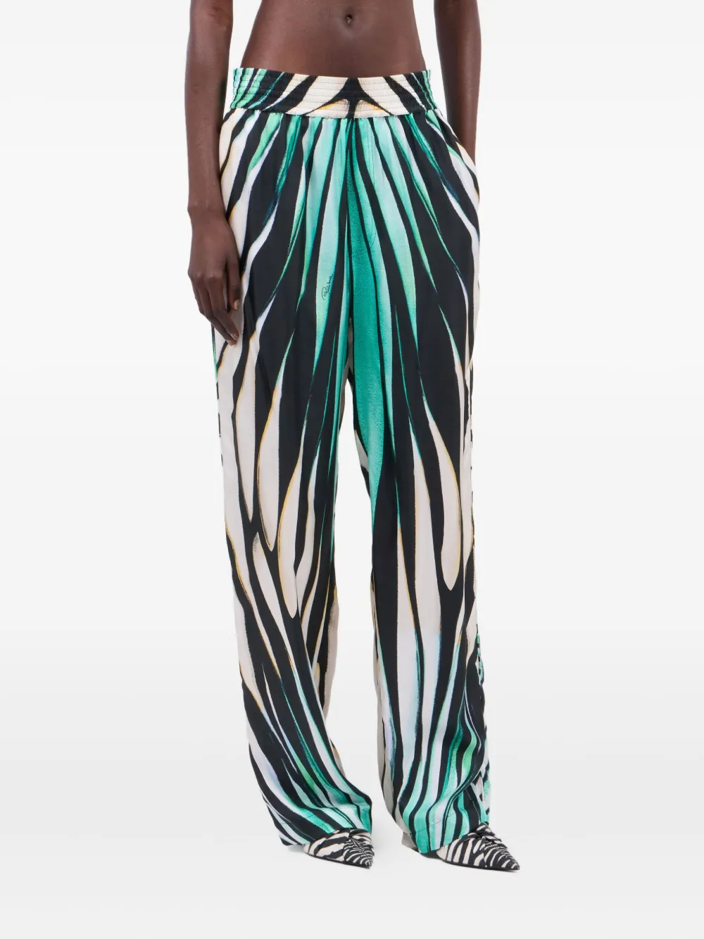 Roberto Cavalli Animal-print Trousers In Multi
