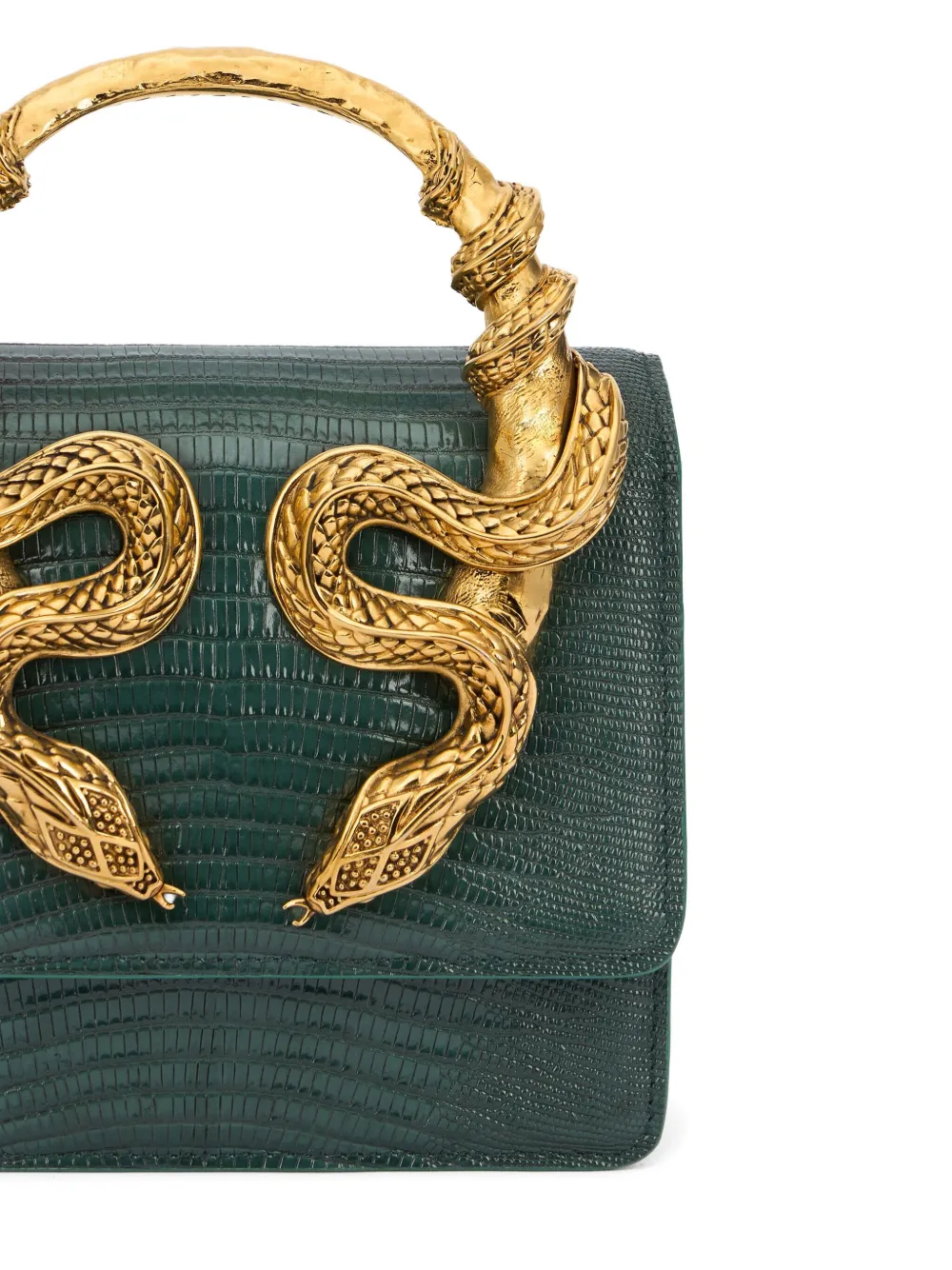 Roberto Cavalli Snake-embellished Tote Bag In Metallic
