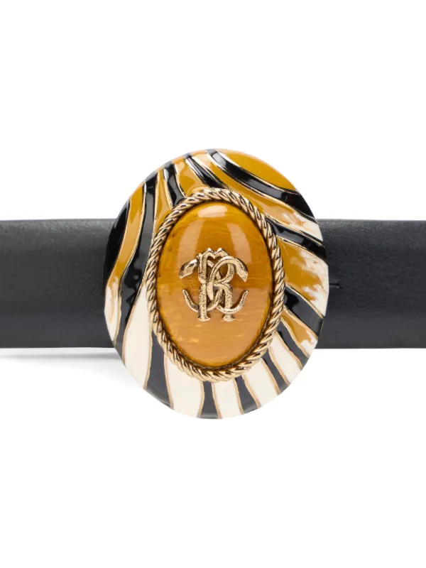 robertto cavalli レザーベルト Roberto Cavalli Mirror Snake レザーベルト | ブラック