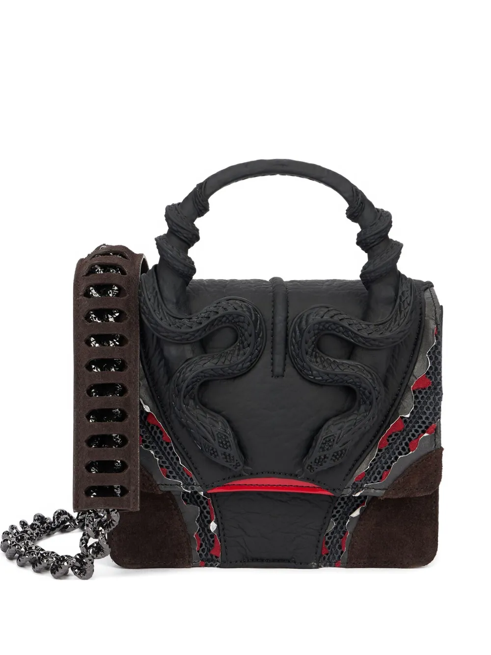 Roberto Cavalli snake-embellished chain shoulder bag | Black | Image 1