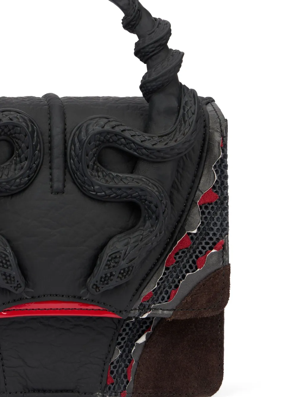 Roberto Cavalli Schoudertas verfraaid met slang en ketting Zwart