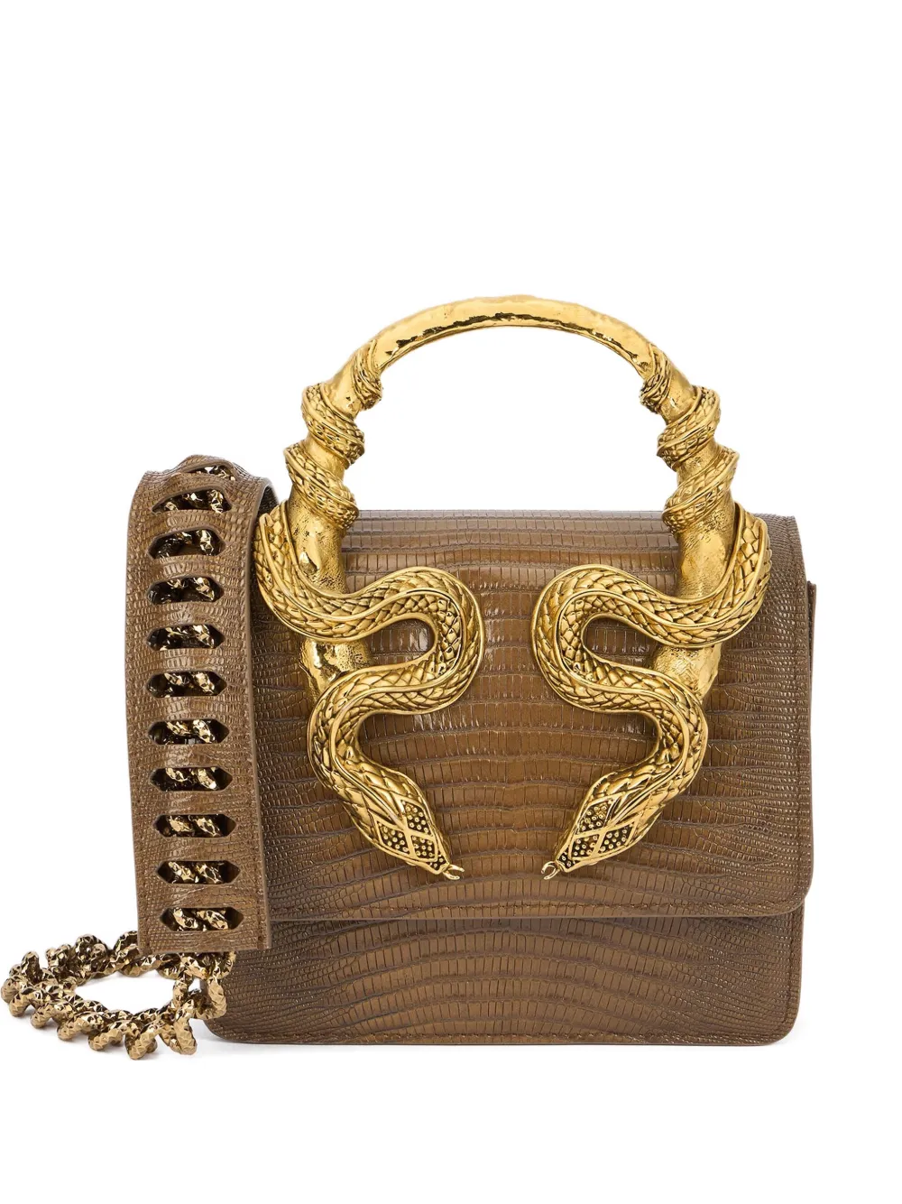 Roberto Cavalli Borsa a spalla con decorazione - Marrone