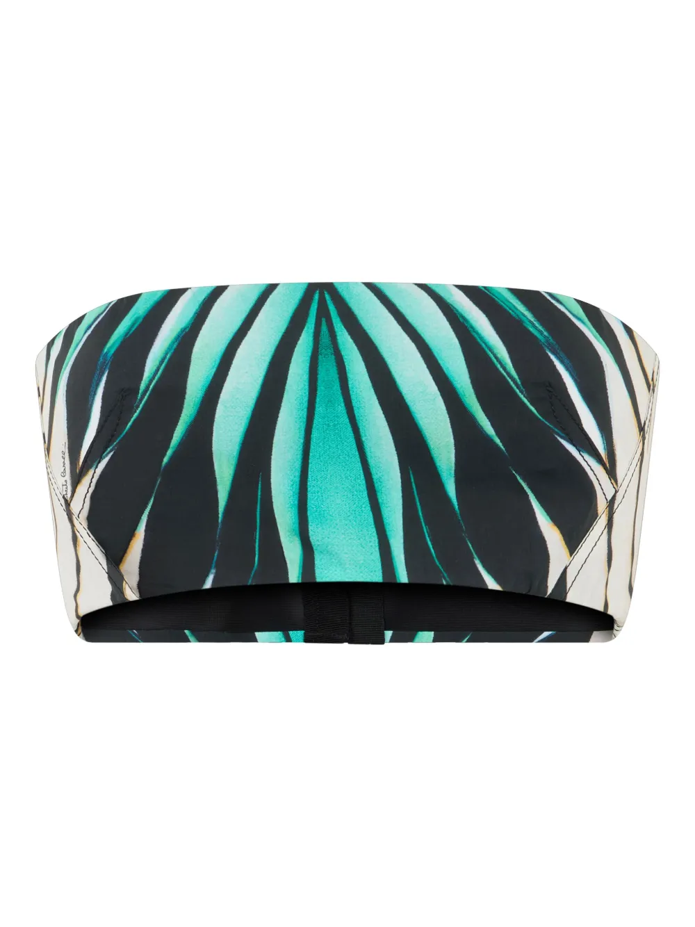 Roberto Cavalli Bandeau top met bladerprint Groen