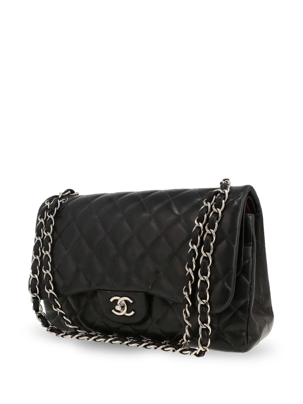 Pre-owned Chanel 2012 Timeless Jumbo Quilted Leather Cross Body Bag In Black