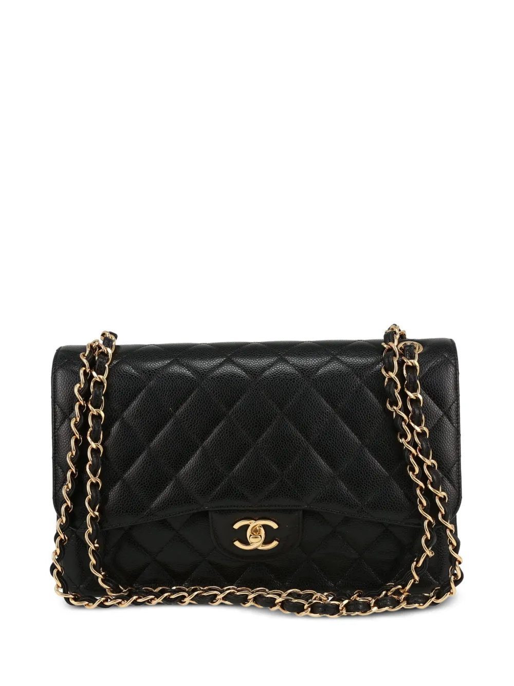 Pre-owned Chanel Timeless Jumbo Shoulder Bag In Black