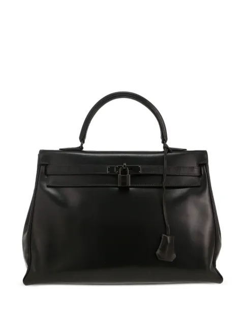 Hermès Pre-Owned Hermès  Kelly So Black handbag  in black box leather