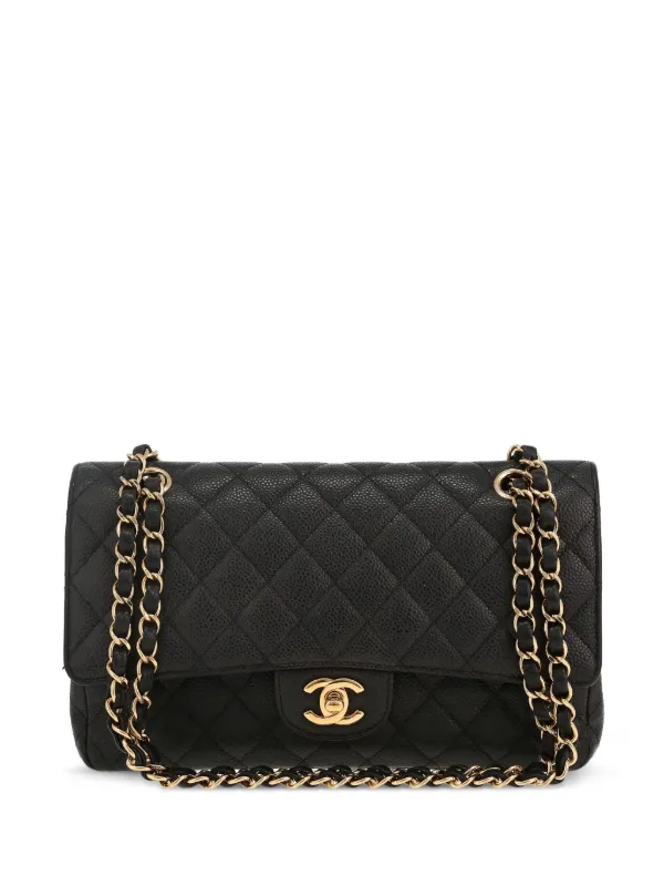 CHANEL ブラックレザー ショルダーバッグ CHANEL ブラック レザー ショルダーバッグ