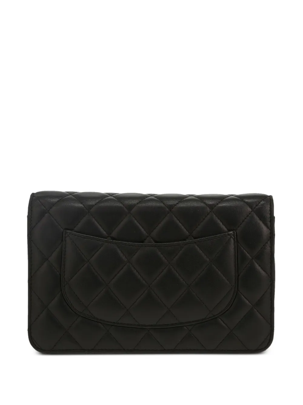 Pre-owned Chanel Quilted Chain-strap Wallet Bag In Black