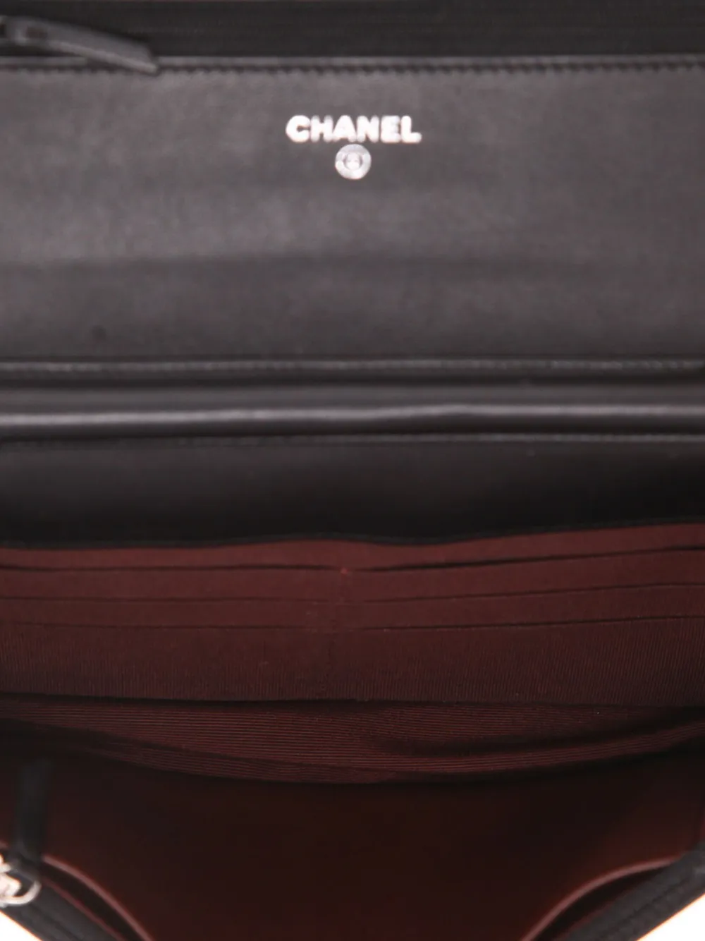 Pre-owned Chanel Quilted Chain-strap Wallet Bag In Black