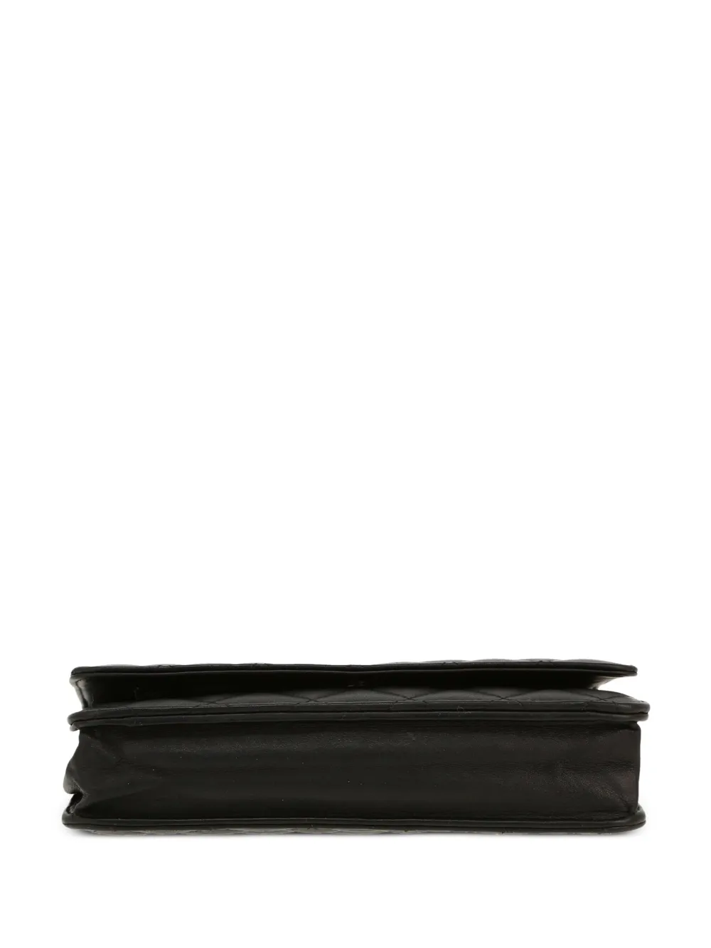 Pre-owned Chanel Quilted Chain-strap Wallet Bag In Black