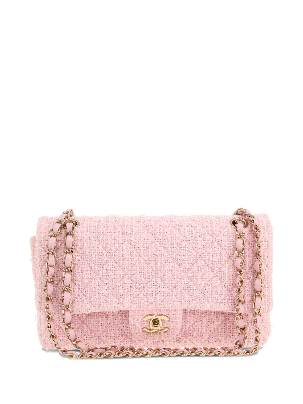 CHANEL Pre-Owned tweed quilted handbag - ピンク CHANEL Pre-Owned tweed quilted handbag - ピンク