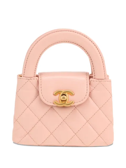 CHANEL Pre-Owned quilted leather micro shopping tote bag