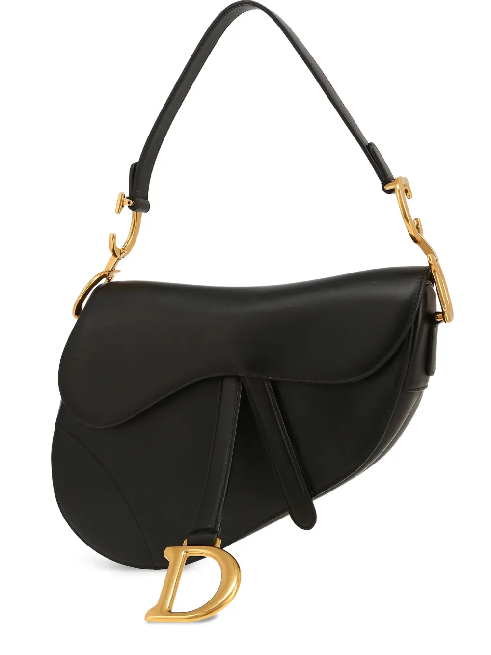 Christian Dior Pre-Owned Saddle leather handbag - ブラック Christian Dior Pre-Owned Saddle leather handbag - ブラック
