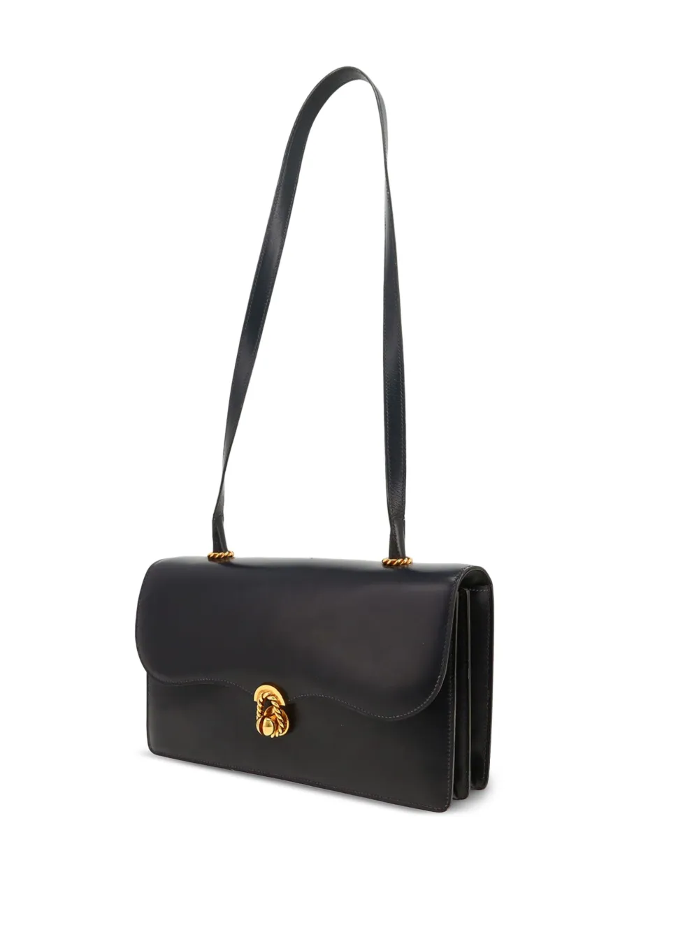 Pre-owned Hermes Leather Flap-closure Shoulder Bag In Blue