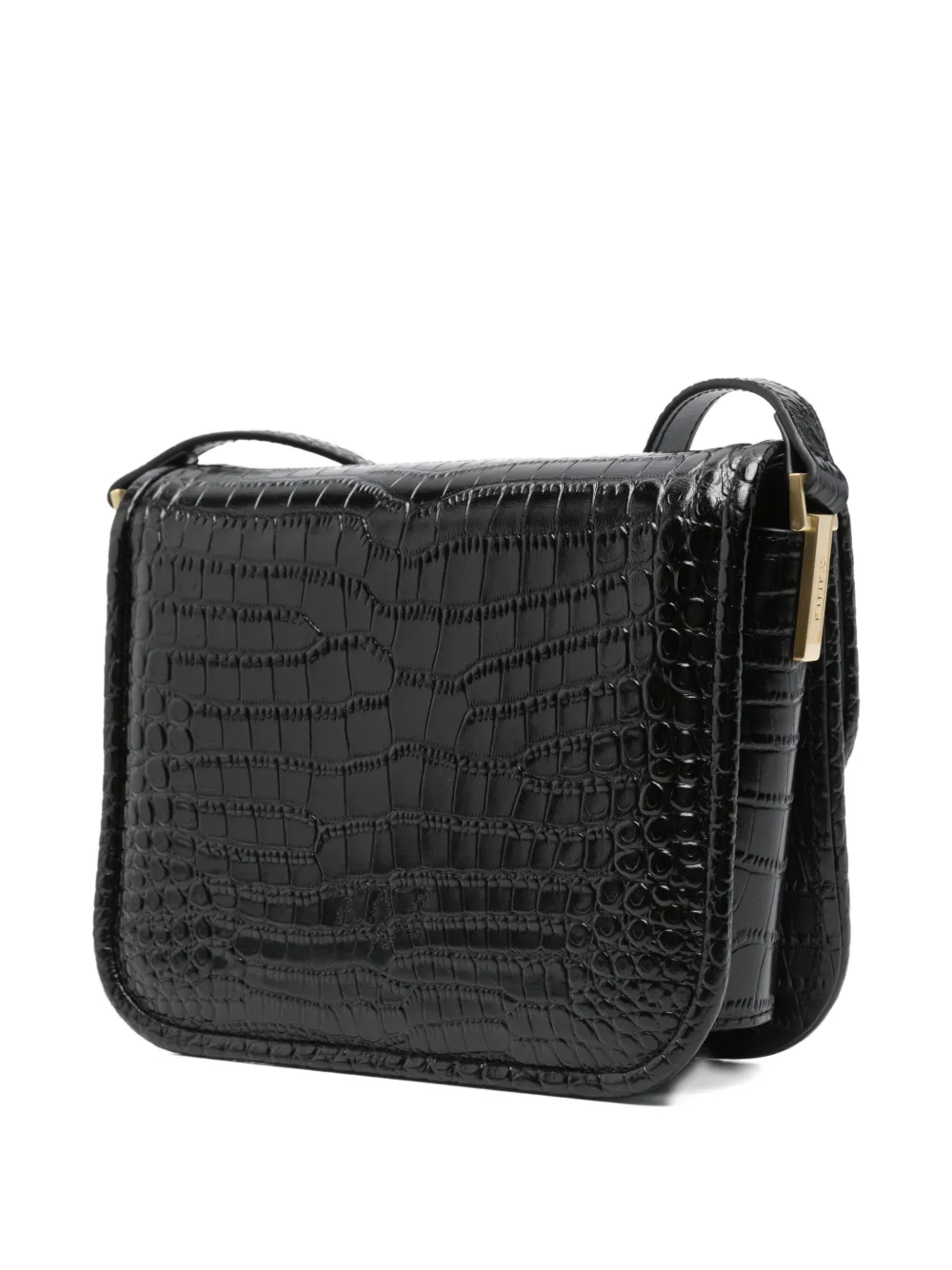 PINKO Leren crossbodytas met krokodillen-reliëf Zwart