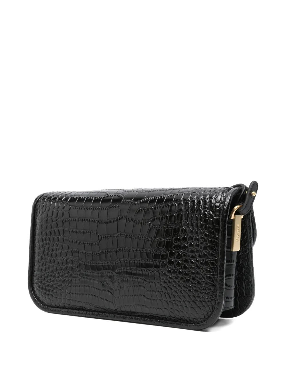 PINKO Leren crossbodytas met krokodillen-reliëf Zwart