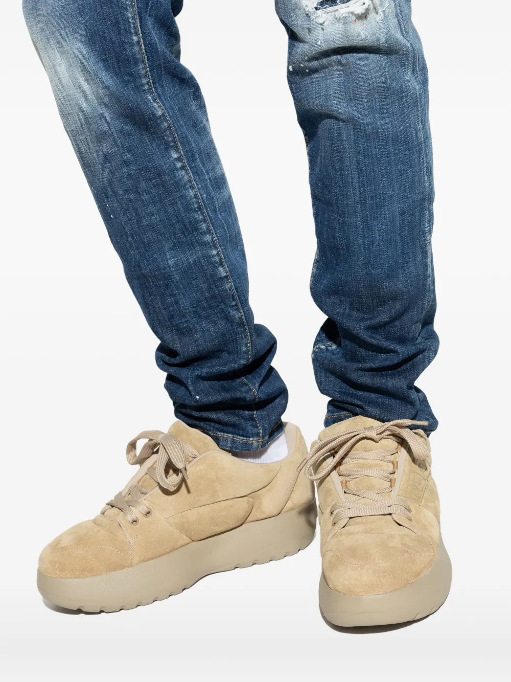 Dsquared2 Lace Up Sneakers In Brown