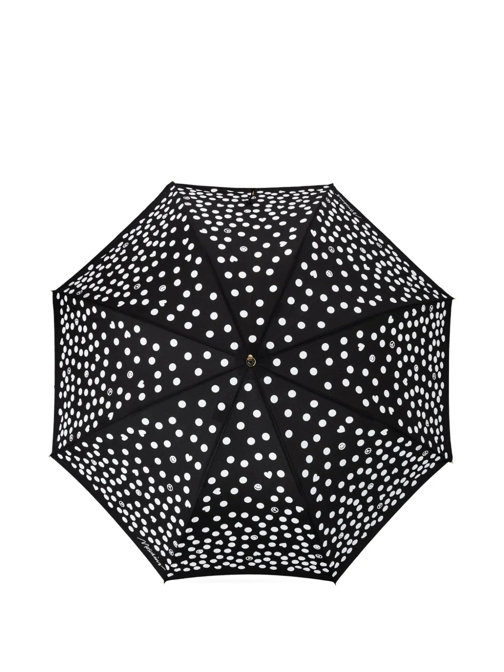 Moschino patterned umbrella Zwart