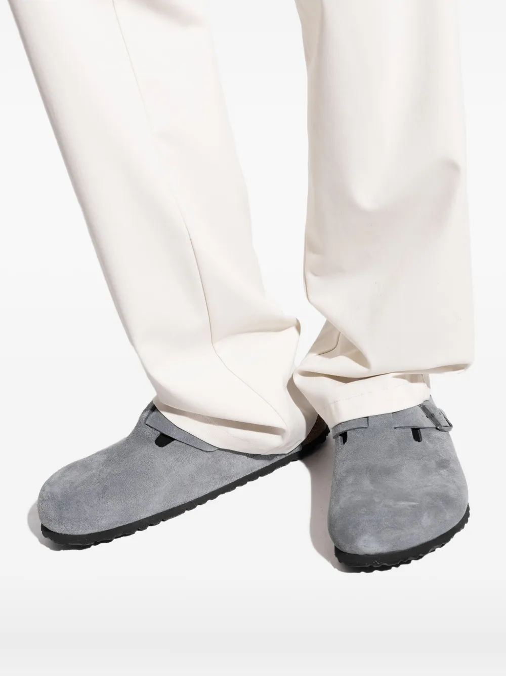 Birkenstock buckle suede mules Grey