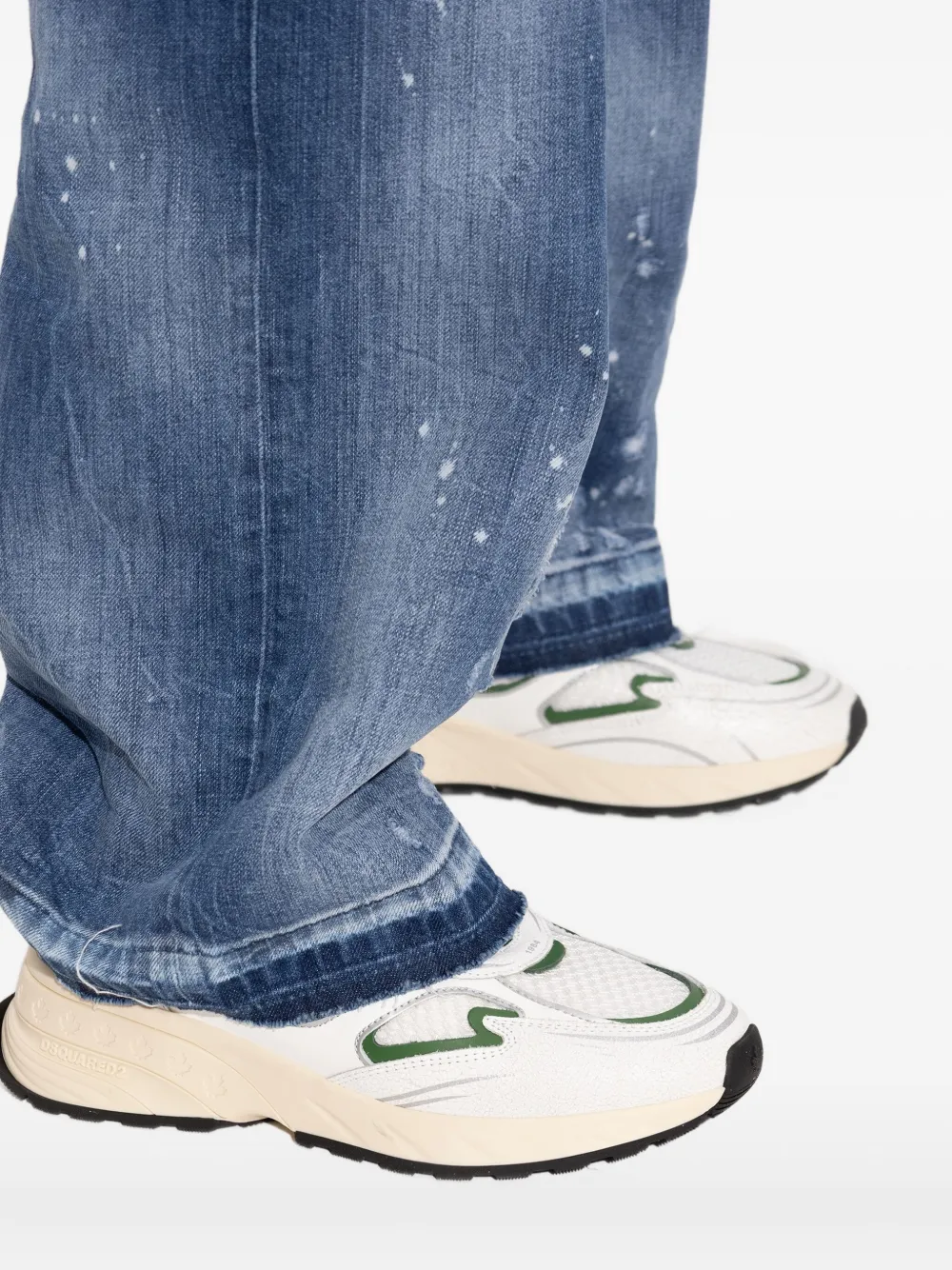 Dsquared2 Leaf-detail Sneakers In White