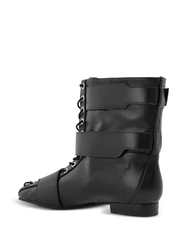 GANNI コンバット ブーツ GANNI コンバットブーツ | ブラック | FARFETCH JP