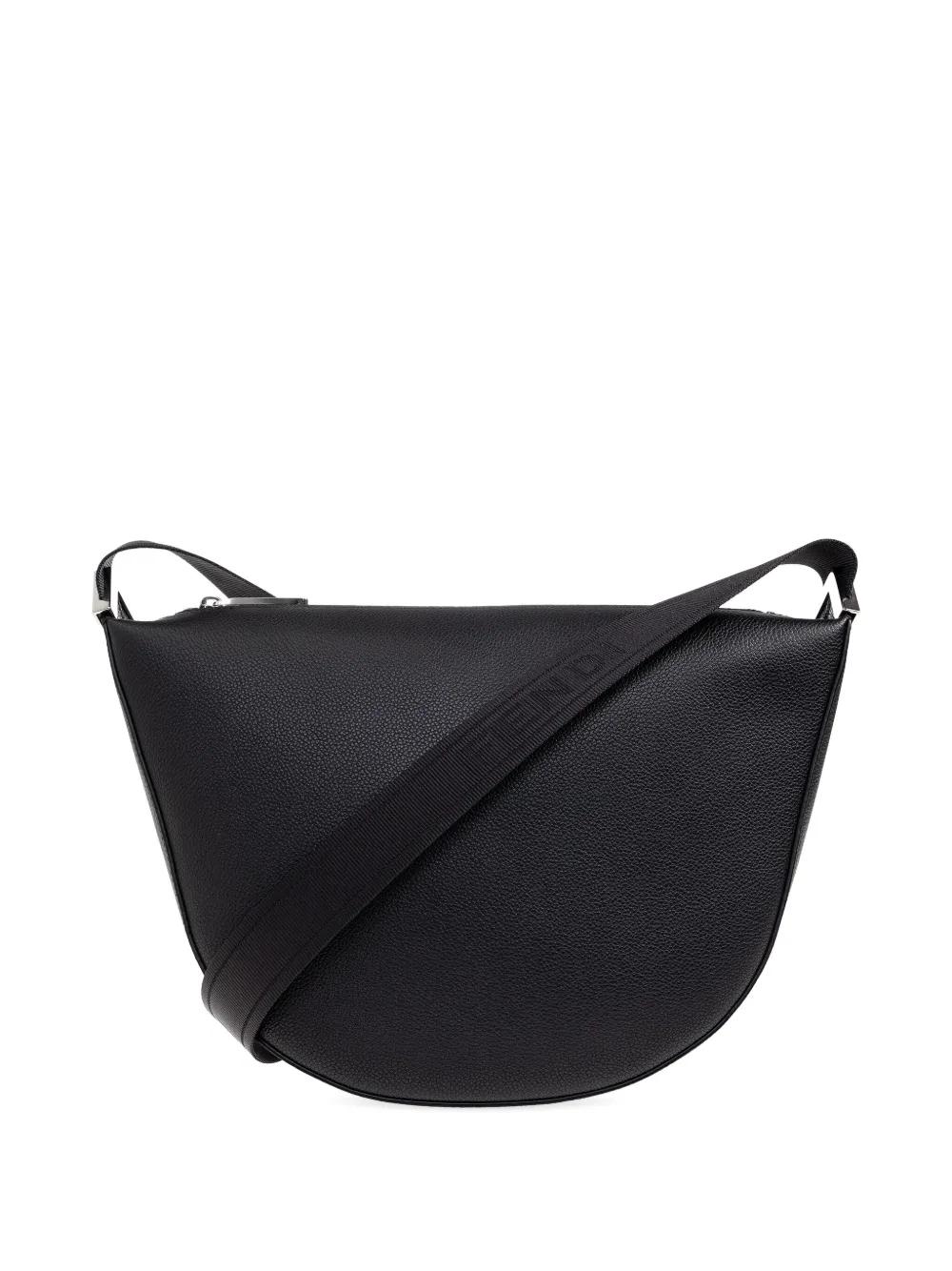 FENDI curved leather tote bag Zwart