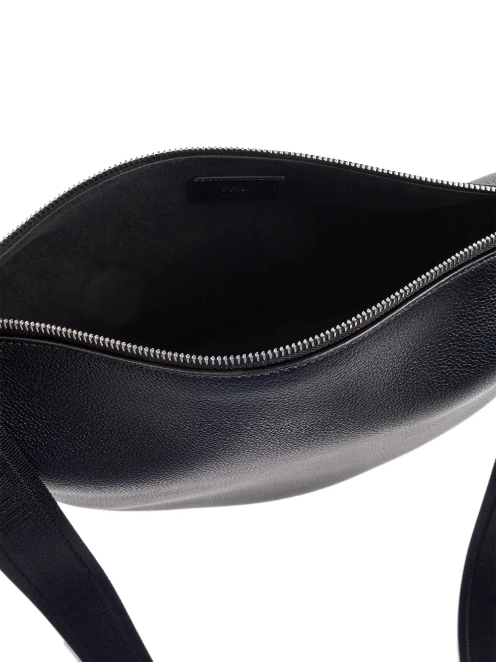 FENDI curved leather tote bag Zwart