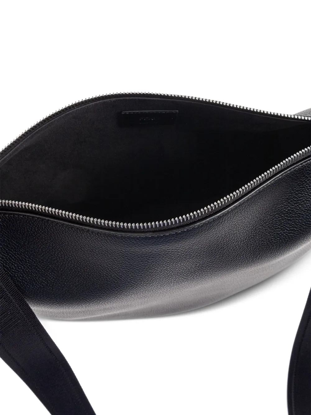 FENDI curved leather tote bag Zwart