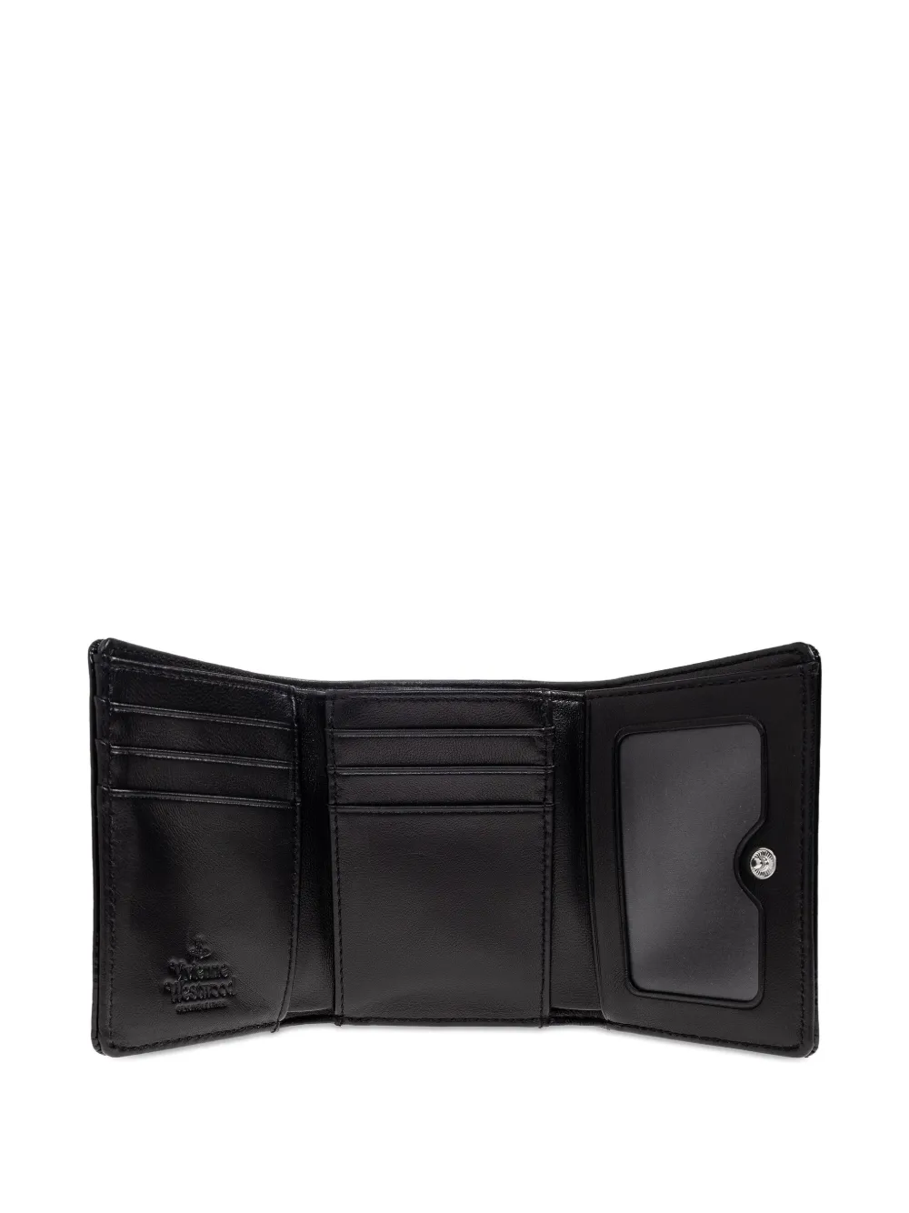 Vivienne Westwood orb-embellished patent leather wallet Zwart