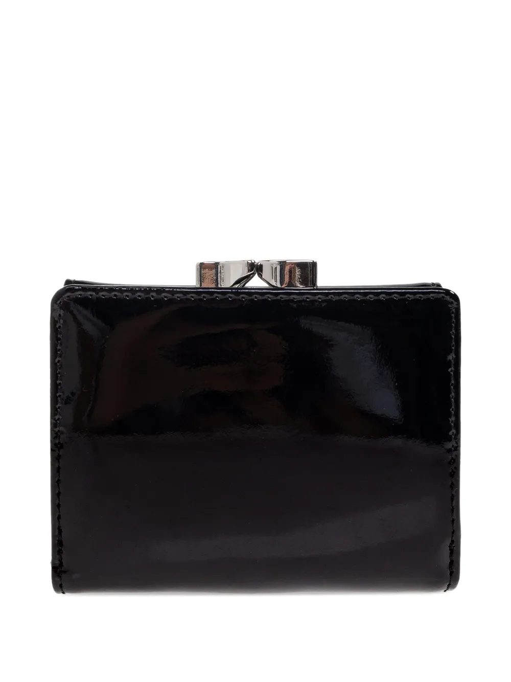 Vivienne Westwood orb-embellished patent leather wallet Zwart