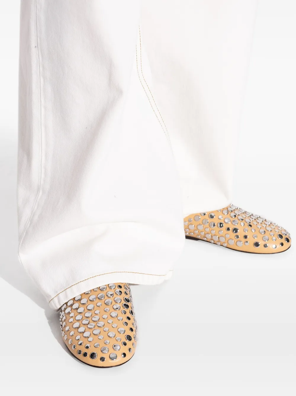Tory Burch leather studded flat mules 250 BEIGE