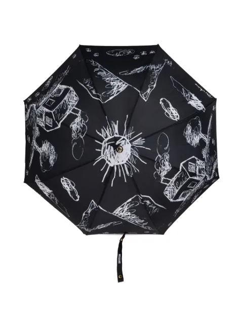 Moschino paraply med skitsetryk
