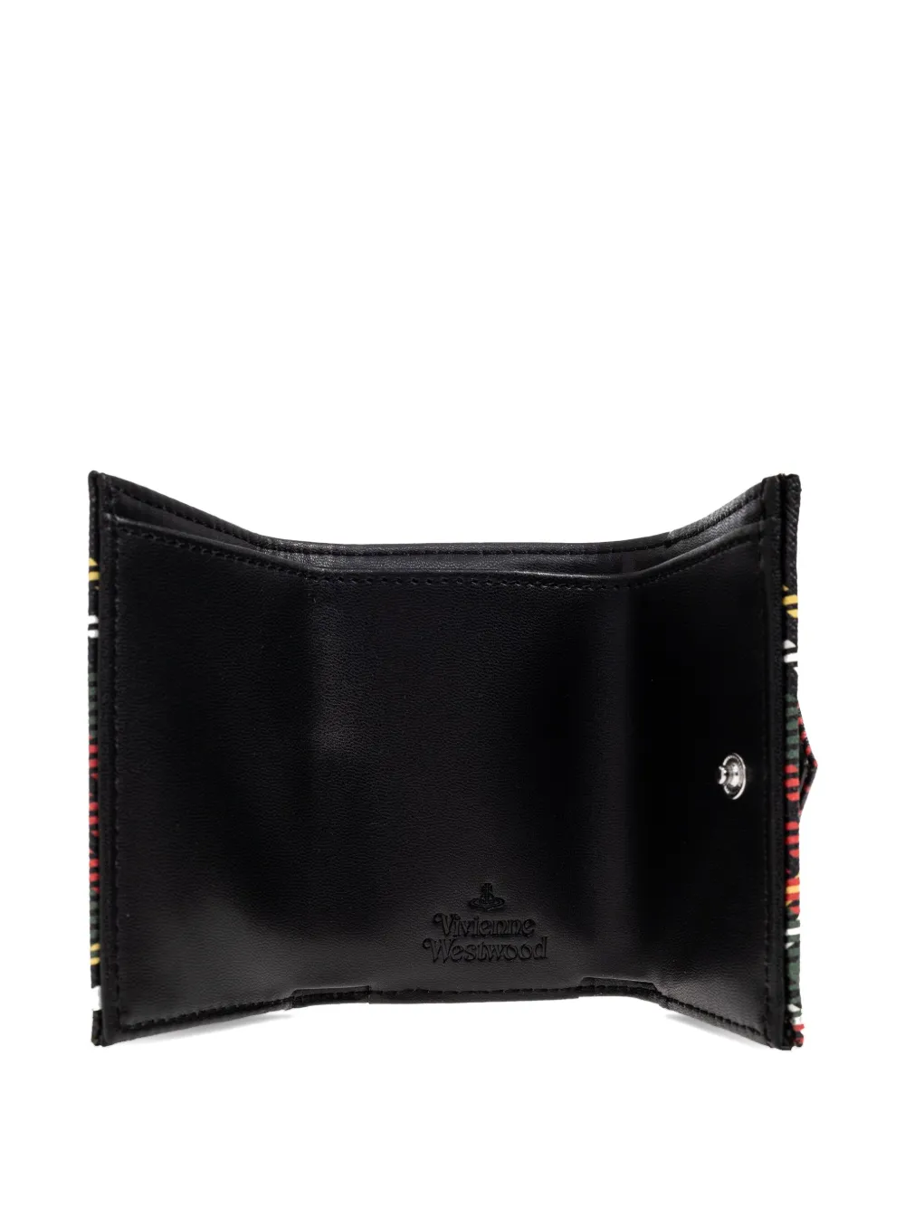 Vivienne Westwood orb-embellished plaid wallet Zwart