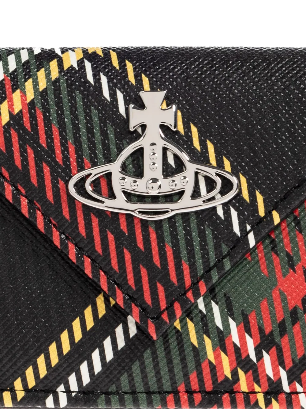 Vivienne Westwood orb-embellished plaid wallet Zwart