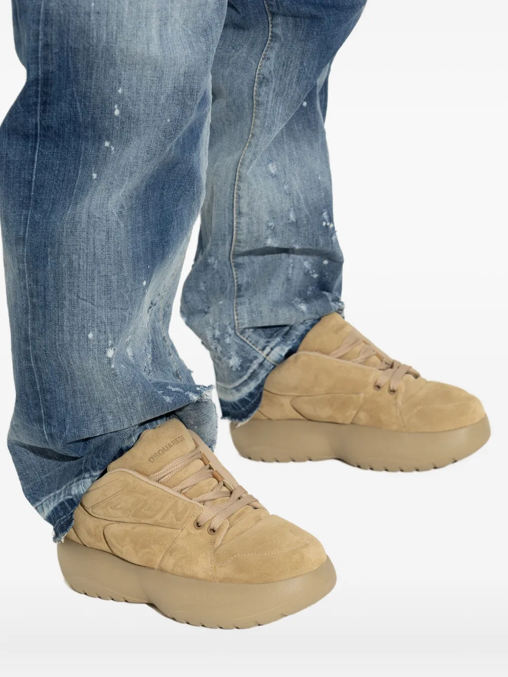 DSQUARED2 logo-detail suede sneakers Brown
