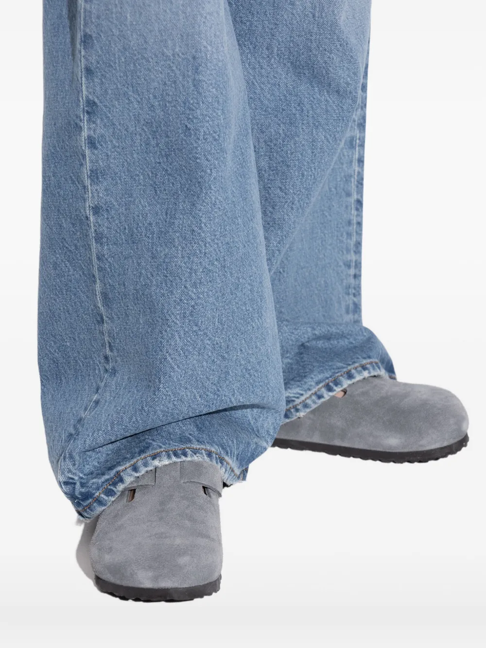 Birkenstock buckle suede mules Grey