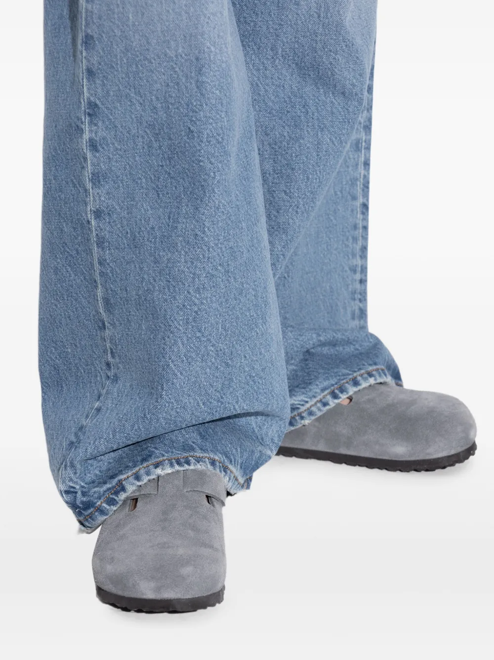 Birkenstock buckle suede mules Grey