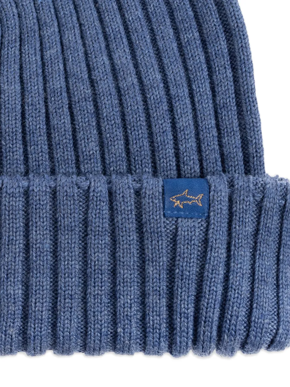  Paul & Shark Ribbed Wool Beanie - Blue 
