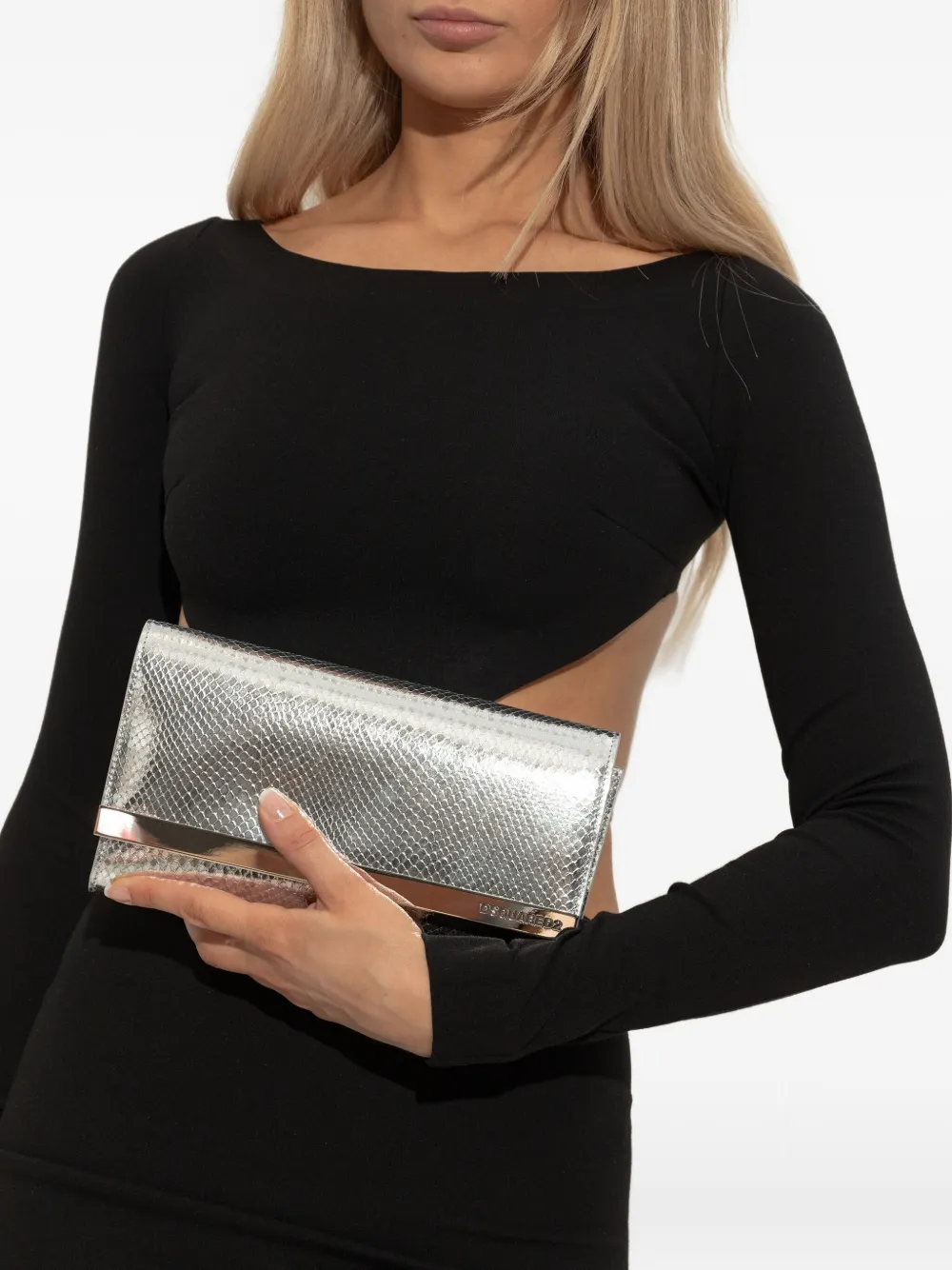 DSQUARED2 clasp clutch bag Zilver