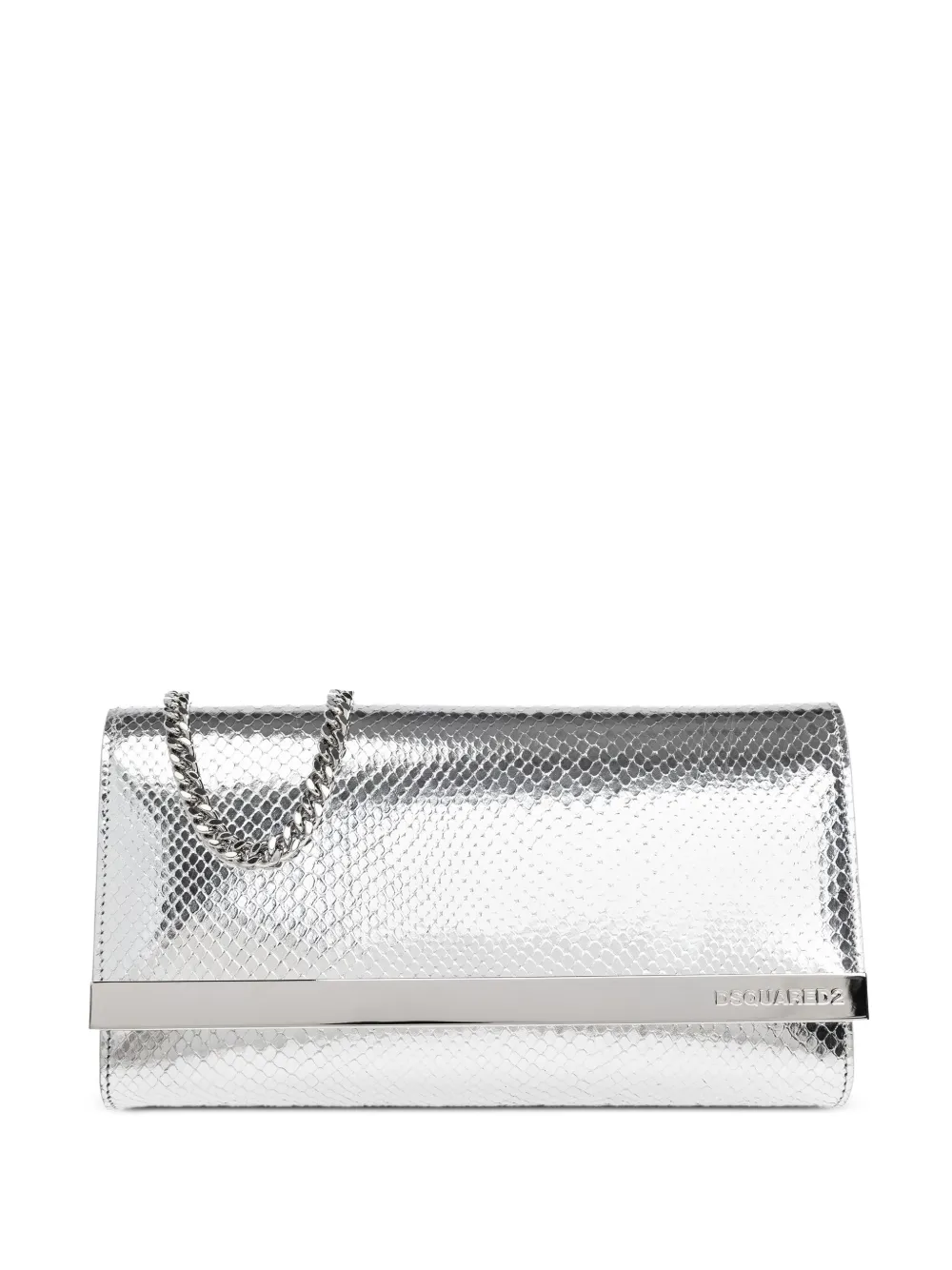 DSQUARED2 clasp clutch bag Zilver