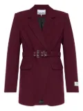 GANNI belted-waist blazer - Red