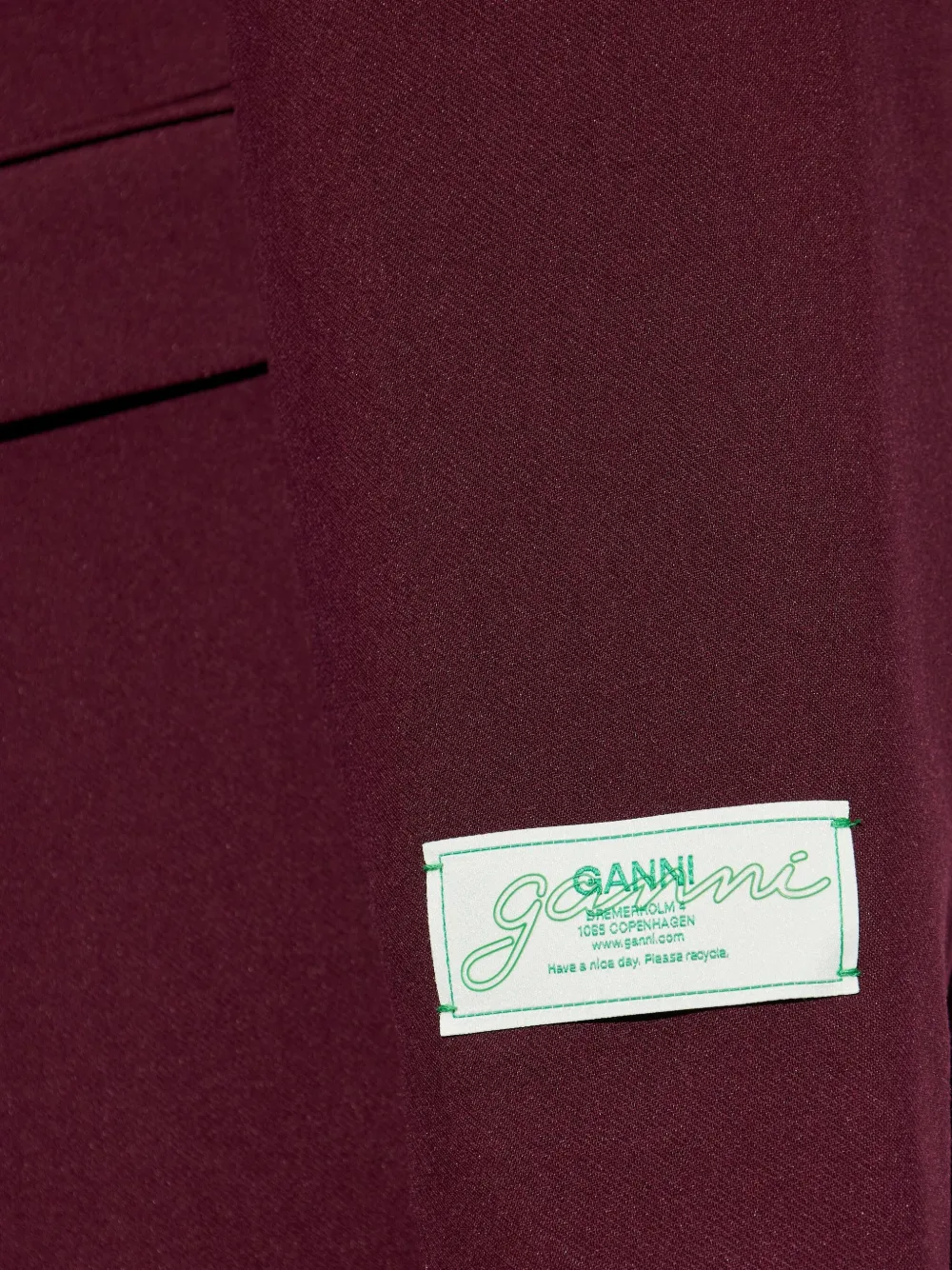 GANNI belted-waist blazer Rood
