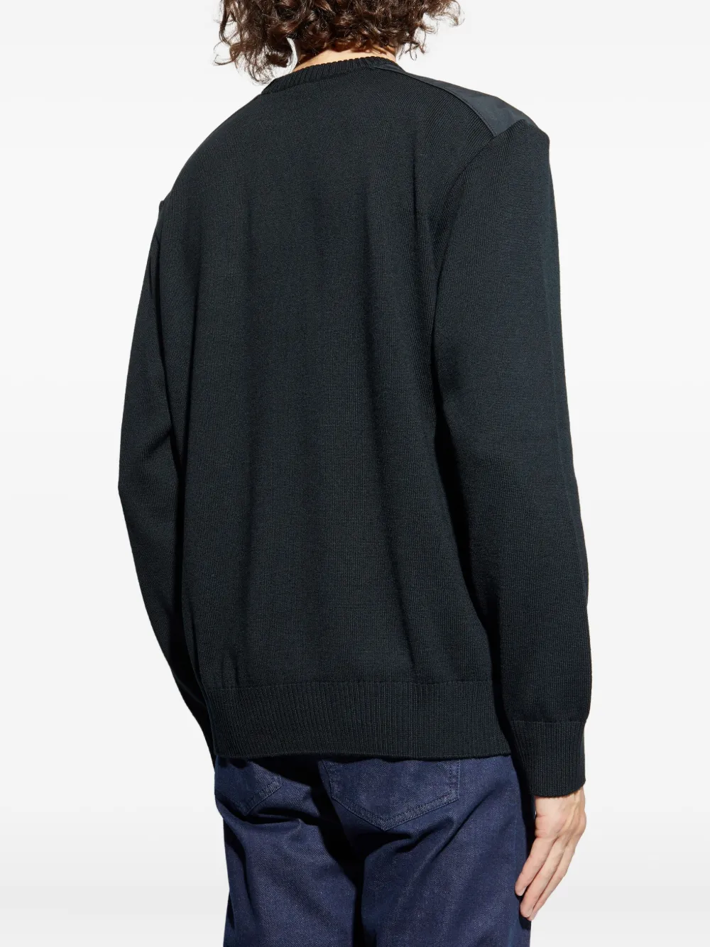 Paul & Shark Wollen trui met schouderpatch Zwart