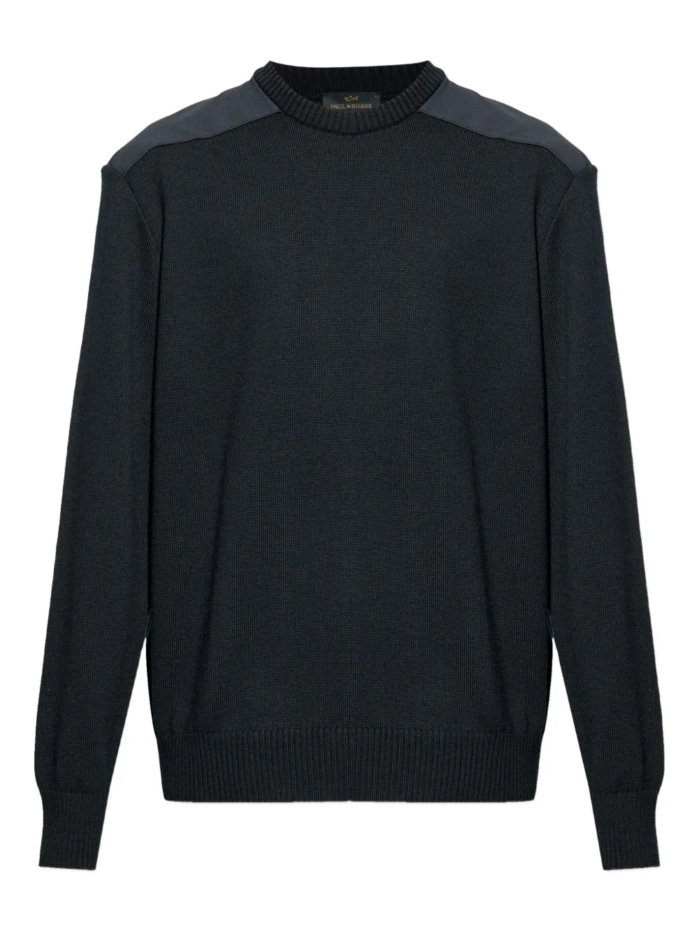 Paul & Shark Wool Shoulder-patch Sweater In Black