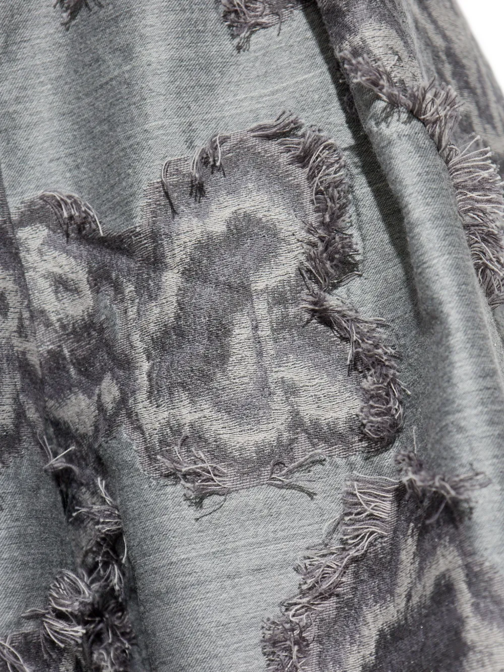 GANNI frayed floral palazzo pants 876 GREY